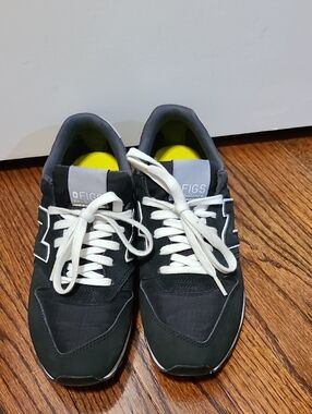 Figs New Balance Black And White Athletic Sneakers with White Laces